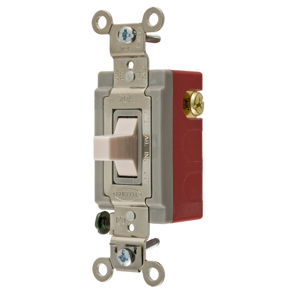 Hubbell Wiring Device-Kellems Industrial Grade, Toggle Switches, General Purpose AC, Momentary Single Pole Double Throw Center Off, 20A 120/277V AC, Terminal Screws Toggle HBL1557LA